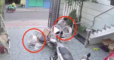 Video: Nam thanh niên vụng về làm vỡ 2 chậu sứ