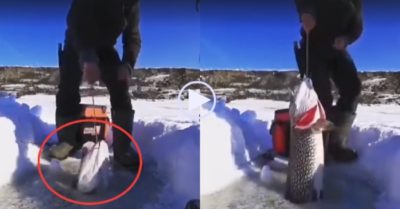 Video: Cần thủ sung sướng khi câu được cá ‘khủng’ qua cái lỗ nhỏ