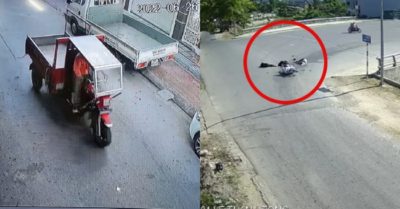 Xe ba bánh rời khỏi hiện trường sau va chạm khiến 3 người thương vong