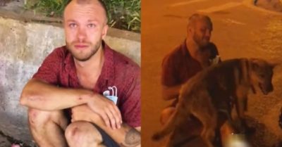 Anh Tây ngồi khóc như mưa vì lạc mất chó cưng, may mắn được tài xế xe ôm tìm hộ