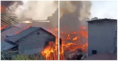 Video cháy lớn ở Trung Quốc, nhiều nhà dân bị thiêu rụi