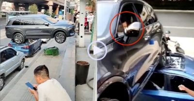 Video: Nữ tài xế lái ôtô ‘hạ cánh’ lên nóc xe người khác
