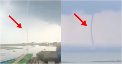 Clip: Vòi rồng cao 1.000 m càn quét trên hồ Trị An, cuốn bay nhiều bè cá