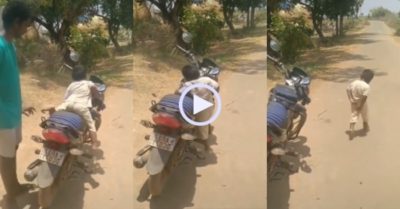 Video: Lẽo đẽo đòi theo bố, cậu bé ‘hú hồn’ vì yên xe nóng