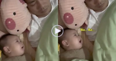 Video: Em bé khát sữa gọi ‘ba… á ba…’ dậy trong bất lực