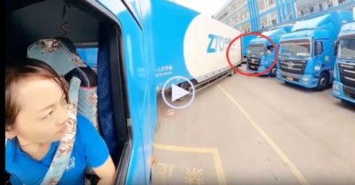 Video: Khoảnh khắc nữ tài xế ‘lùi chuồng’ container điêu luyện