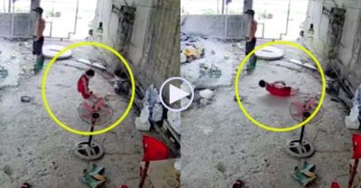 Video: Bé trai bị điện giật ngã gục xuống đất ngay sau lưng bố