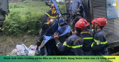 Xe tải đâm nhau ở Phú Yên: Hai người tử vong trong cabin
