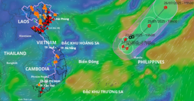 Áp thấp nhiệt đới mạnh lên thành bão Cỏ May, hướng vào Philippines, không ảnh hưởng trực tiếp đến Việt Nam