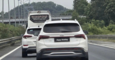 Tài xế Santa Fe che biển số “Happy Wedding” bị truy tìm