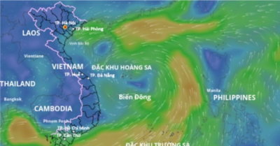 Dự báo đường đi áp thấp nhiệt đới trong 24 giờ tới: Biển Đông có gió mạnh, mưa dông dữ dội