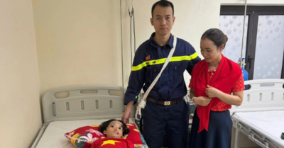 Cảnh sát PCCC giúp bé gái an toàn khi bị chảy máu cam