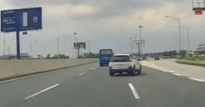 Nữ tài xế lái ô tô chuyển làn đột ngột trên cao tốc bị phạt 5 triệu đồng