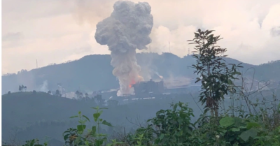 Nổ lớn tại khu công nghiệp Tằng Loỏng Lào Cai, cột khói trắng bốc cao hàng trăm mét