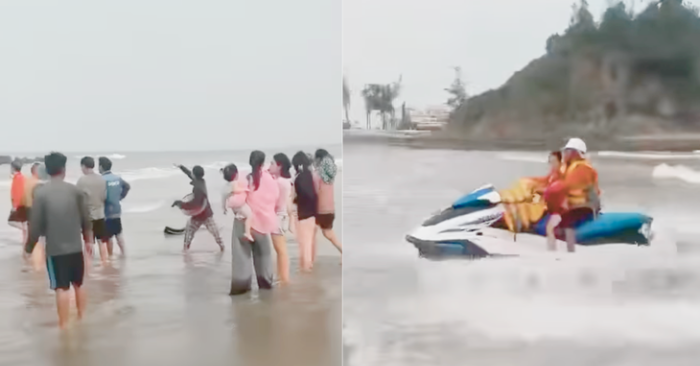 Cứu nạn Cửa Lò: Giải cứu thành công hai anh em bị sóng cuốn xa bờ