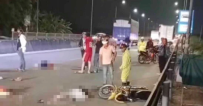 Ba cha con thương vong sau va chạm với ô tô trên quốc lộ 1 qua Quảng Ngãi