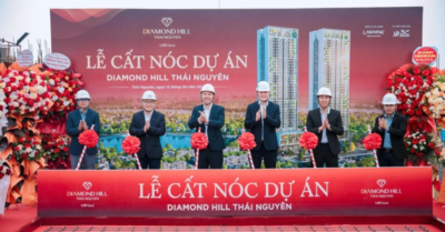 Dự án Diamond Hill Thái Nguyên chính thức hoàn tất cất nóc tháp căn hộ đầu tiên