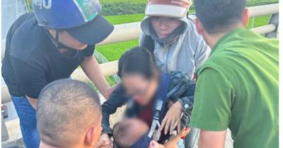 Kịp thời ngăn người mẹ ôm con nhỏ định tự tử trên cầu