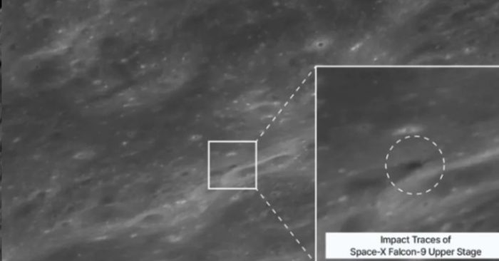 Ảnh đầu tiên về miệng hố do tên lửa Falcon 9 tạo trên Mặt Trăng