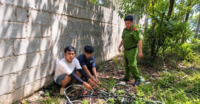Đặng Quốc Tín và Trương Ngọc Minh bị bắt tạm giam vì cắt trộm dây điện trên cao tốc Biên Hòa - Vũng Tàu, lấy lõi đồng bán phế liệu.