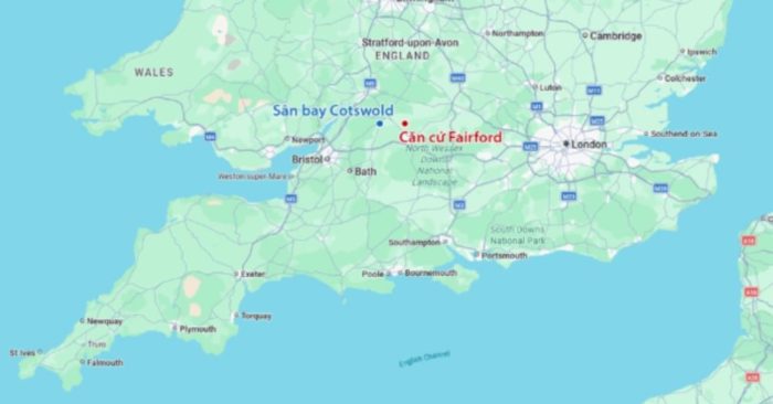 Máy bay chở khách hạ cánh nhầm xuống căn cứ oanh tạc cơ Mỹ Fairford thay vì sân bay Cotswold ở Anh do nhầm lẫn đường doạn.