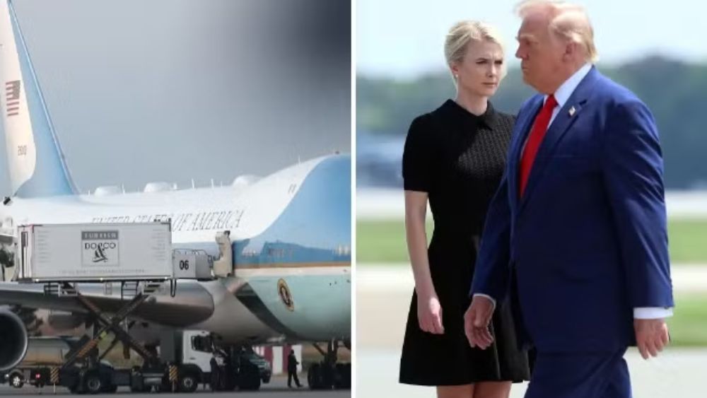 Ông Trump bí mật rời Air Force One bằng xe chở suất ăn cùng trợ lý Natalie Harp trong màn thoát hiểm gây chú ý.