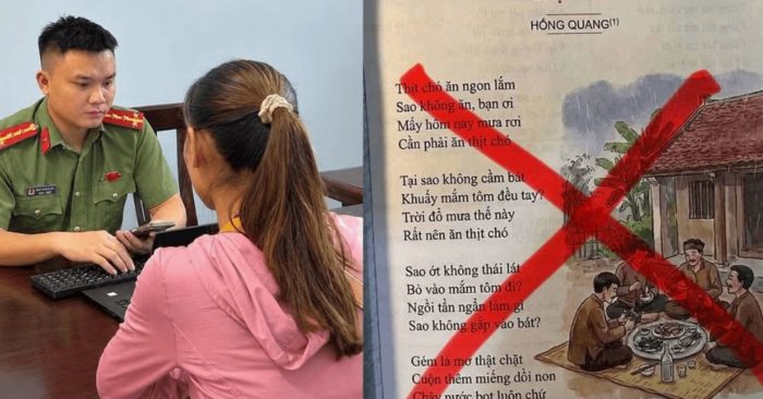Người phụ nữ làm việc với Công an xã Quỳ Châu