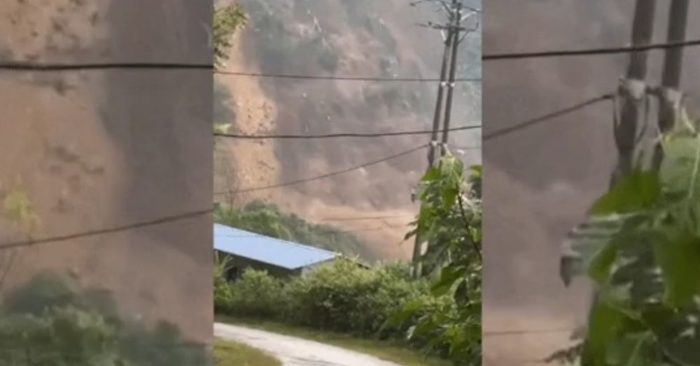 Sạt lở núi đổ xuống như dòng thác ở Nghệ An