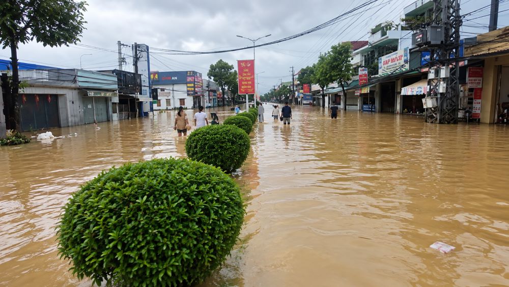 Thời tiết hôm nay 13-9: Áp thấp nhiệt đới tiến sát bờ, Nam Trung Bộ mưa lớn kèm nguy cơ lũ quét.